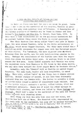 A Note On The Beliefs Of Modern Bushmen Concerning The Tsodilo Hills