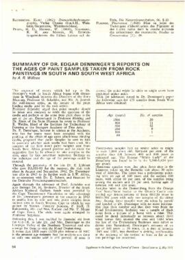 The Ages Of Paint Samples Taken From Rock Paintings In South West Africa