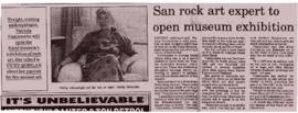 San Rock Art Expert To Open Museum Exhibition